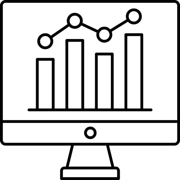 Icona Grafico Analitico Stile Contorno — Vettoriale Stock