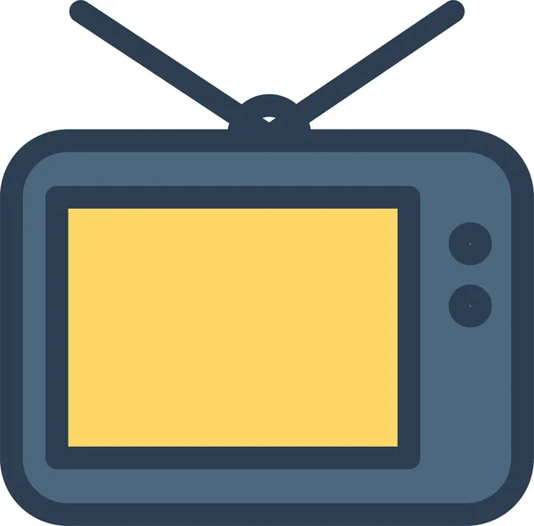 Media News Television Icon Filled Outline Style — 图库矢量图片