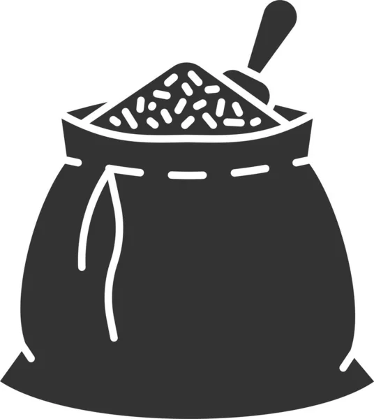 Sac Icône Condiment Vrac Dans Style Solide — Image vectorielle