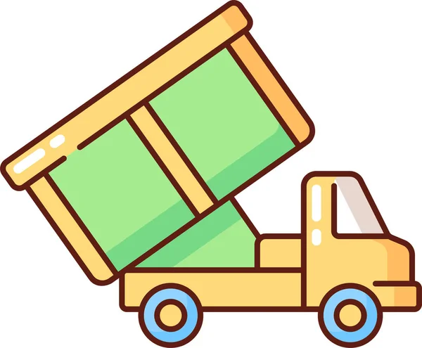 Dumpster Truck Garbage Icon — Stock Vector
