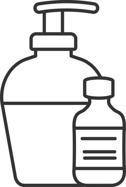 Flaska Kosmetisk Hygien Ikon Kontur Stil — Stock vektor