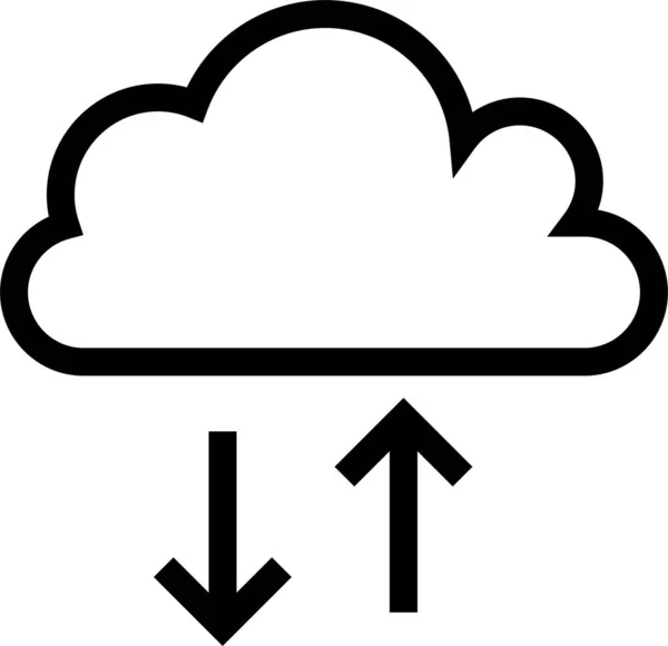 Pfeil Cloud Computing Symbol Umrissstil — Stockvektor