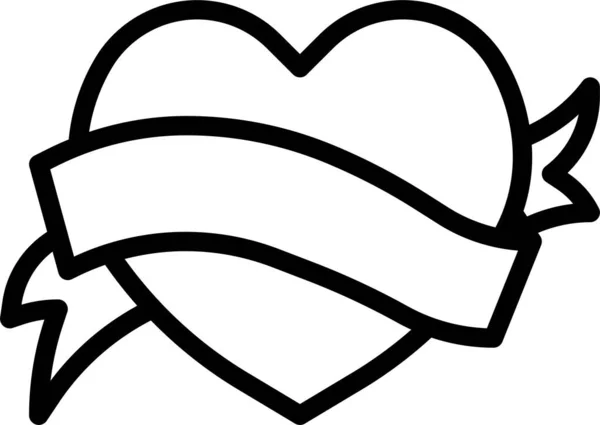 Ruban Étiquette Amour Icône — Image vectorielle