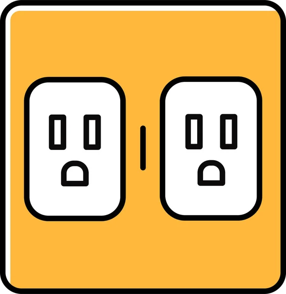 Oplaadconnector Elektrisch Icoon — Stockvector