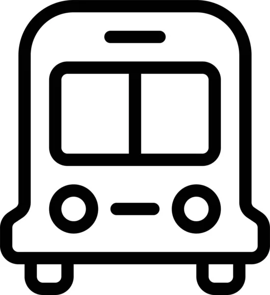 Auto Autobús Icono Público Estilo Esquema — Vector de stock