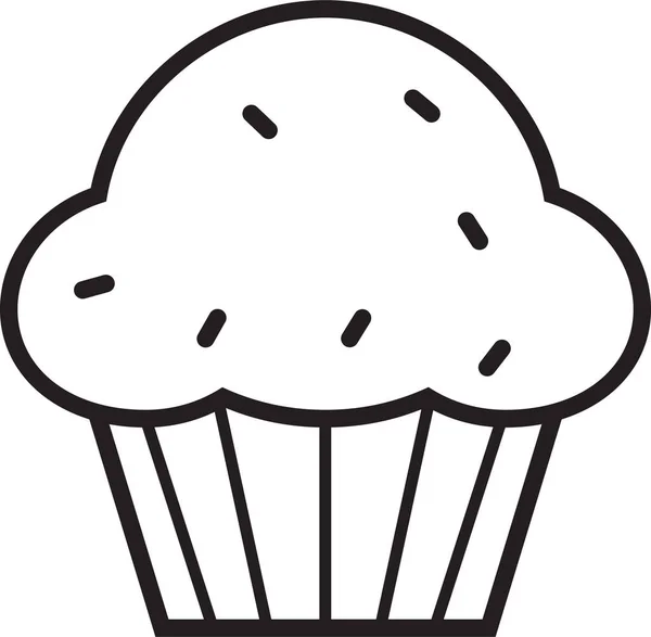 Brownie Cake Cupcake Icono Estilo Esquema — Vector de stock