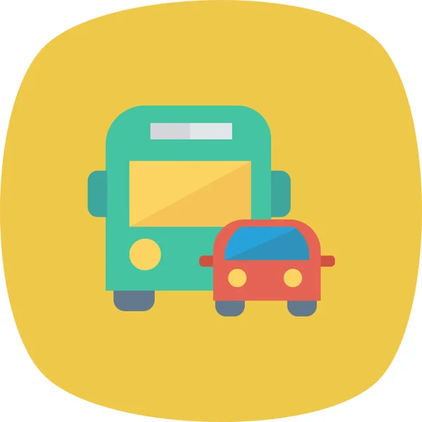 Икона Авто Автобуса Плоском Стиле — стоковый вектор