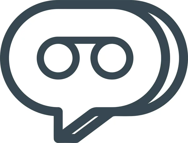 Audio Chat Meddelande Ikon Konturstil — Stock vektor