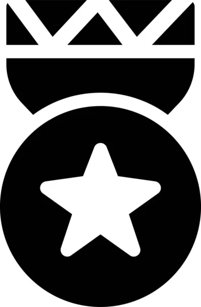 Ikona Medalu Odznaki Solidnym Stylu — Wektor stockowy