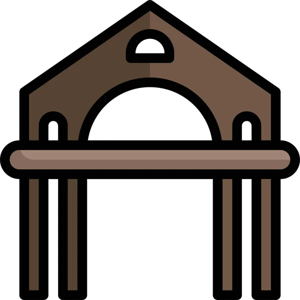 Икона Архитектуры Банджол Гамбия Стиле Заполненного Контура — стоковый вектор