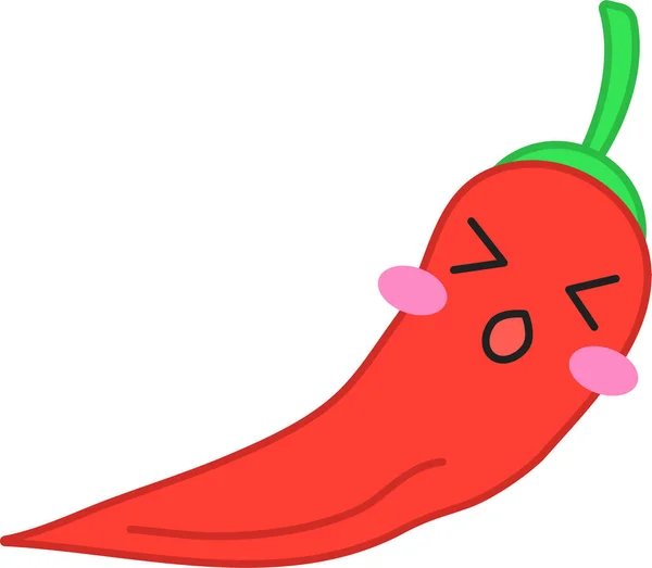 Chilipfeffer Chilipfeffer Symbol Kawaii Symbol — Stockvektor