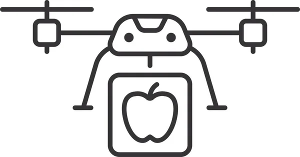 Μήλο Παραδώσει Κηφήνας Εικονίδιο — Διανυσματικό Αρχείο