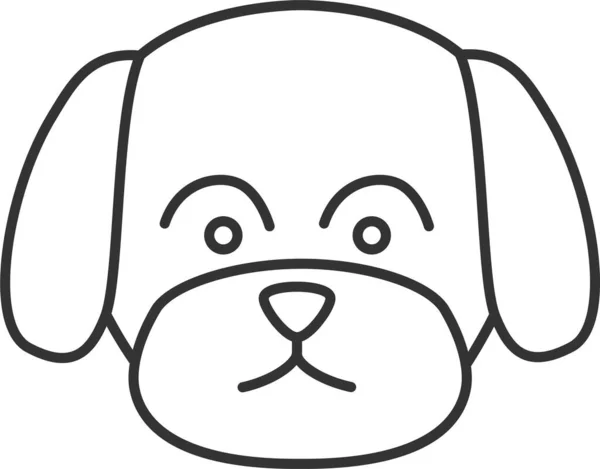 Tierrassenhund Ikone Outline Stil — Stockvektor