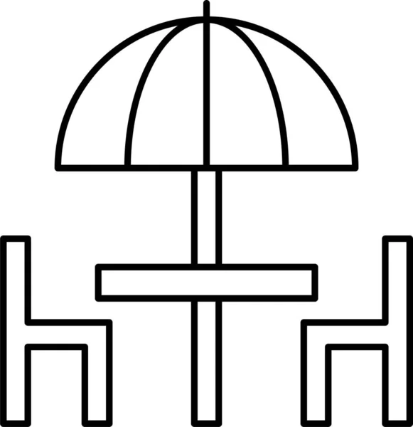 Иконка Стола Отеля Кресла Смешанной Категории — стоковый вектор
