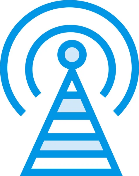 Ikona Stacji Sygnałowej Anteny Stylu Wypełnionym — Wektor stockowy