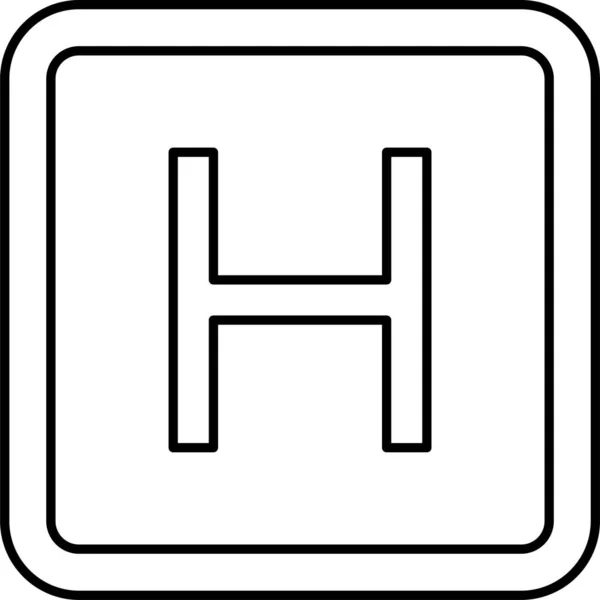 Helipad Hotel Landing Icon — Stockový vektor