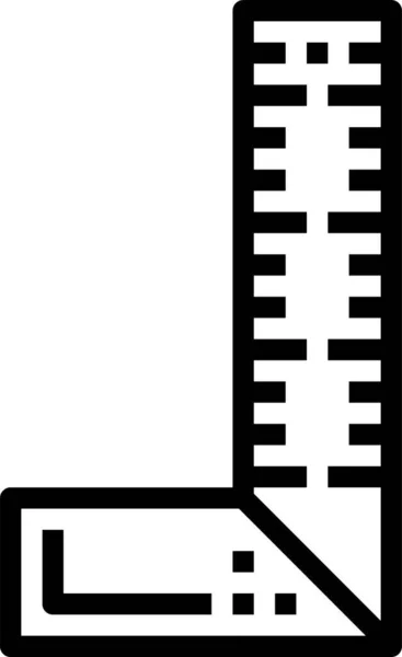 Corner Ruler Drawing Icon Outline Style — 图库矢量图片