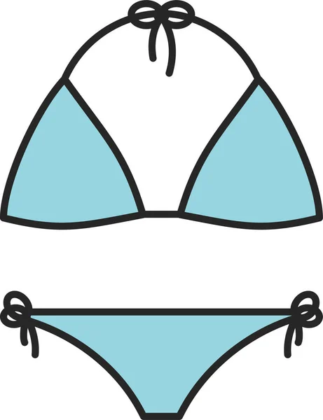 Badpak Bikini Kleding Icoon Gevulde Outline Stijl — Stockvector