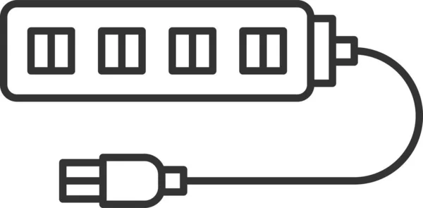 Connector Drive Flash Icoon Outline Stijl — Stockvector