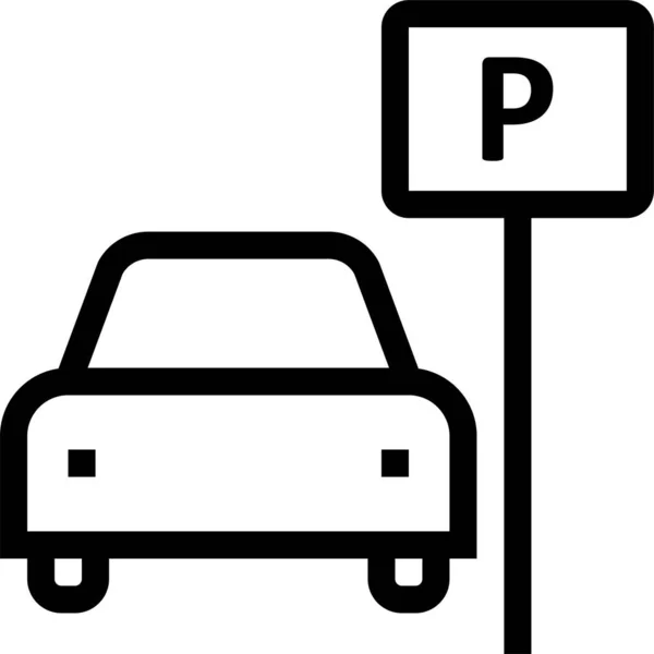 停车场图标 轮廓样式 — 图库矢量图片