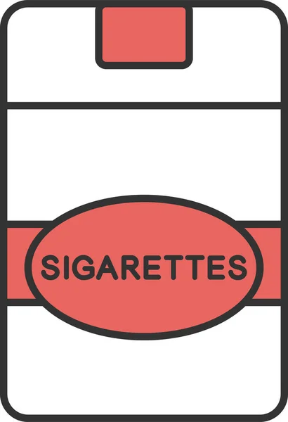 Cigarettes Cigarettes Icône Dans Style Contour Rempli — Image vectorielle