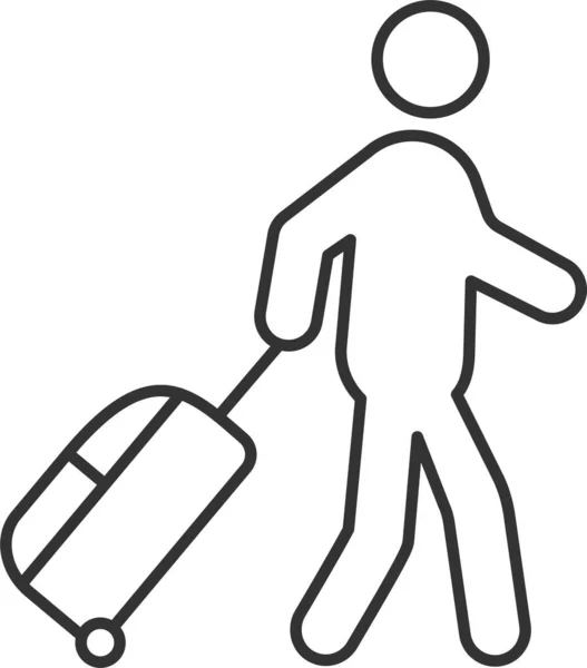 Αποσκευή Τσάντα Εικονίδιο Αποσκευών Στυλ Περίγραμμα — Διανυσματικό Αρχείο