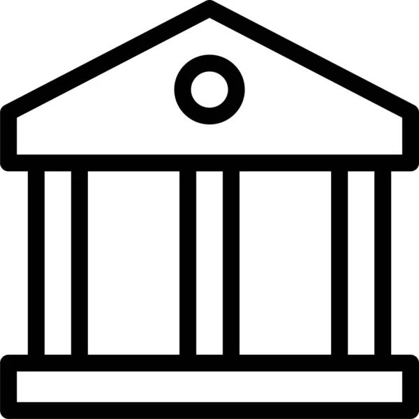 Icono Corte Edificio Banco Estilo Esquema — Archivo Imágenes Vectoriales