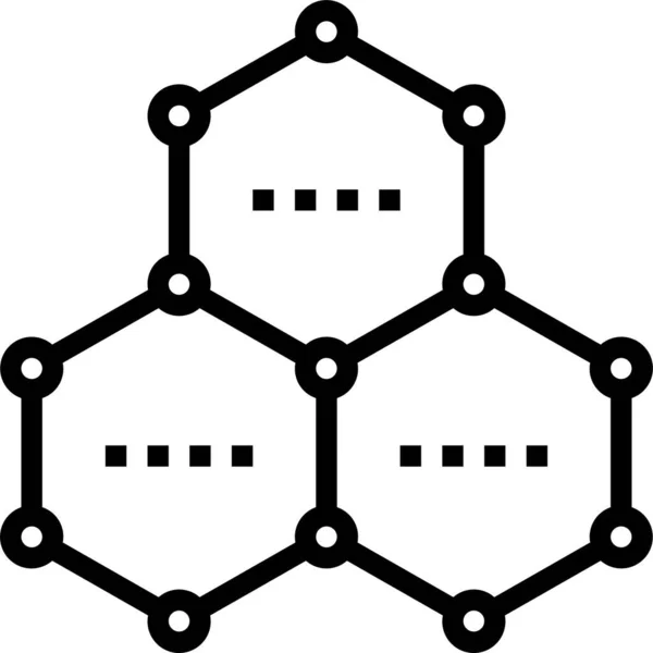 Technologie Graphène Icône Carbone — Image vectorielle