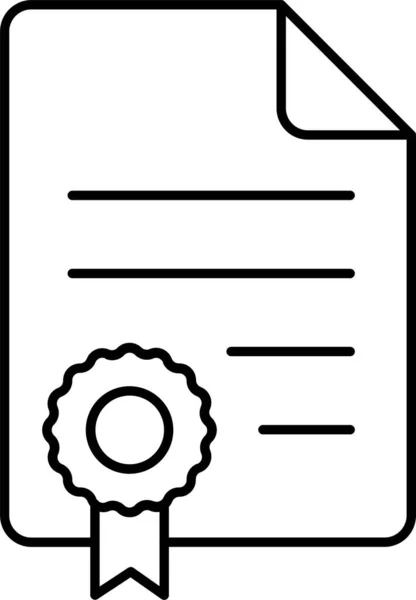 Certificate Document Agreement Icon Outline Style — Stock Vector