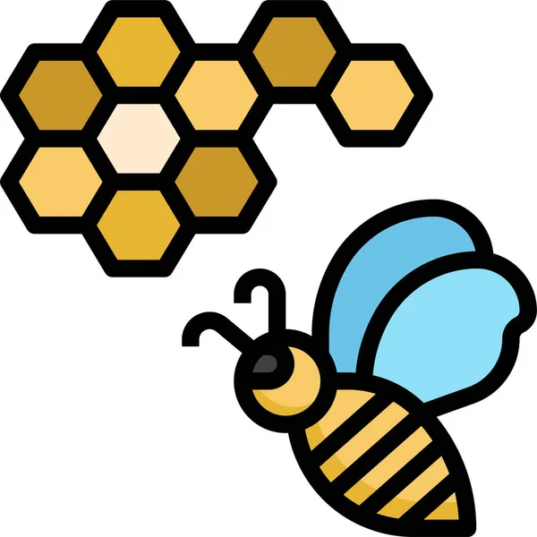 Bijenpictogram Bijenkorf — Stockvector