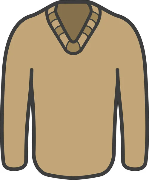 Икона Одежды Кардиган Стиле Заполненного Контура — стоковый вектор