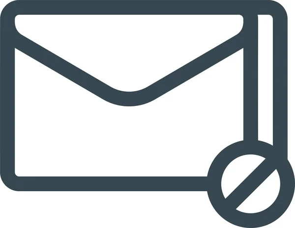 Blockiertes Mail Gefiltertes Symbol Umriss Stil — Stockvektor