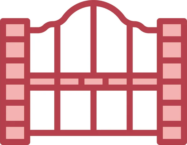 Kerítés Gate27 Bejárat Ikon — Stock Vector