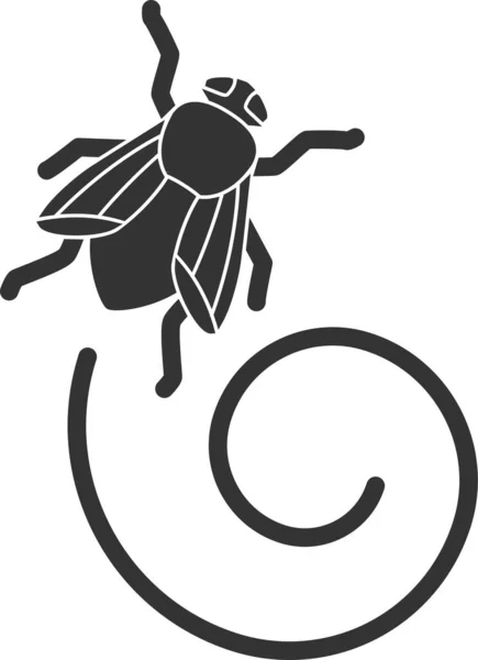 Icône Mouche Contrôle Bug Dans Style Solide — Image vectorielle