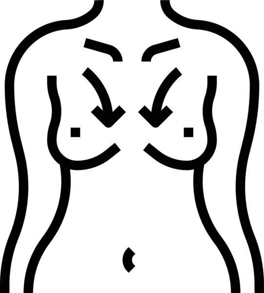 Reducción Mama Liposucción Icono — Archivo Imágenes Vectoriales