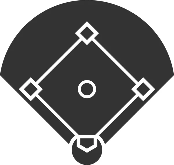 Aréna Baseballové Hřiště Ikona Pevném Stylu — Stockový vektor