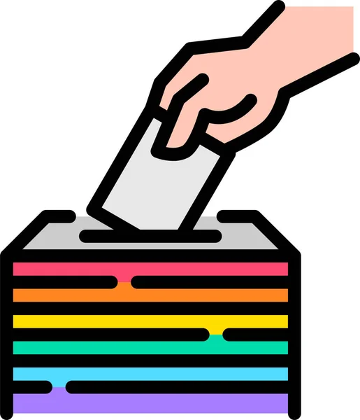 Votare Lgbt Icona Voto Stile Contorno Riempito — Vettoriale Stock