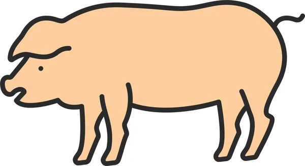 Tier Hausfleisch Ikone Sattem Outline Stil — Stockvektor