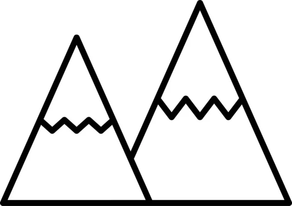 Colinas Montaña Naturaleza Icono — Vector de stock