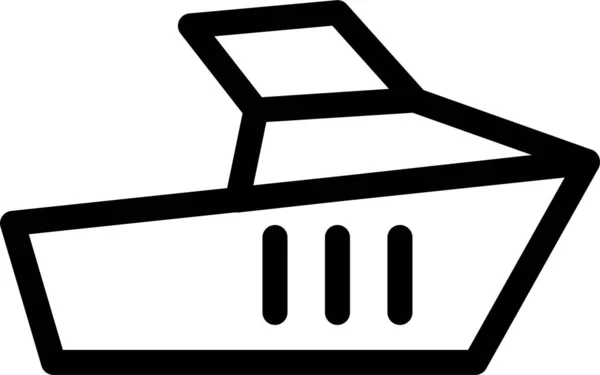 Auto Barco Icono Público Estilo Esquema — Vector de stock
