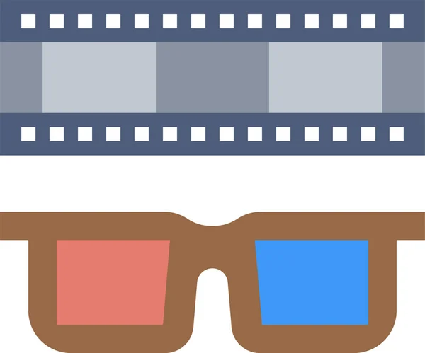 Filmszemüveg Ikon Lapos Stílusban — Stock Vector