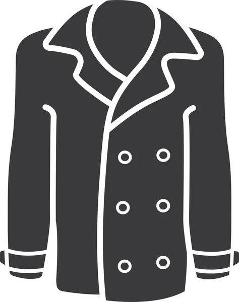 Blazer Cardigan Icône Des Vêtements Style Solide — Image vectorielle