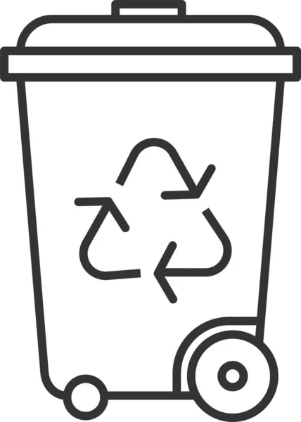 Bin Puede Icono Basura Estilo Contorno — Vector de stock