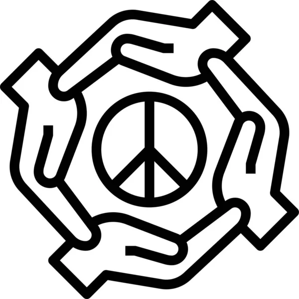 Unidad Paz Pacifismo Icono Estilo Del Esquema — Archivo Imágenes Vectoriales
