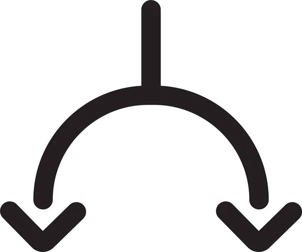 Arrow Connected Crossroads Icon Solid Style — 图库矢量图片