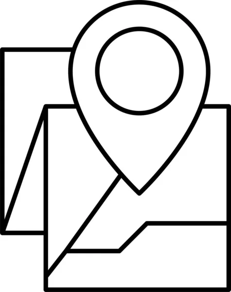 Locatie Kaart Pin Pictogram Omtrek Stijl — Stockvector