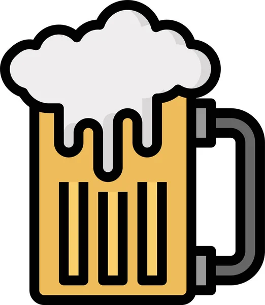 Bebida Cerveja Ícone Comida Estilo Esboço Preenchido — Vetor de Stock
