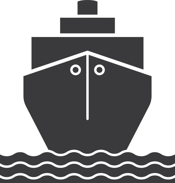 Boot Cruise Boot Pictogram Massieve Stijl — Stockvector