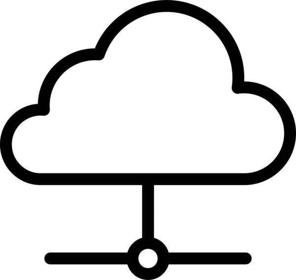 Cloudsharing Datenbank Rechenzentrumssymbol Umrissstil — Stockvektor