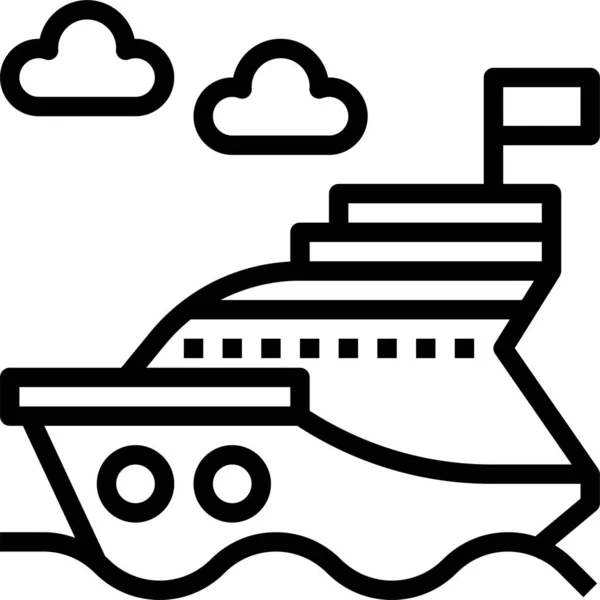 Tekne Gezisi Simgesi Taslak Biçimi — Stok Vektör